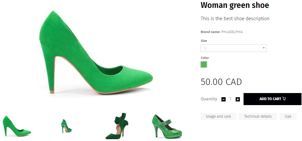 Woman green shoe
