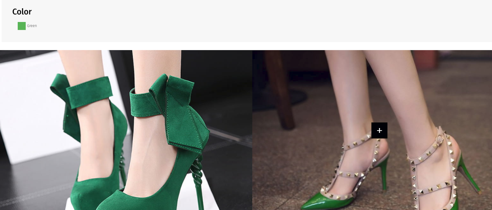 Woman green shoe
